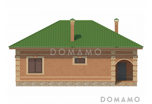 Проект компактного одноэтажного дома / Фасад 1