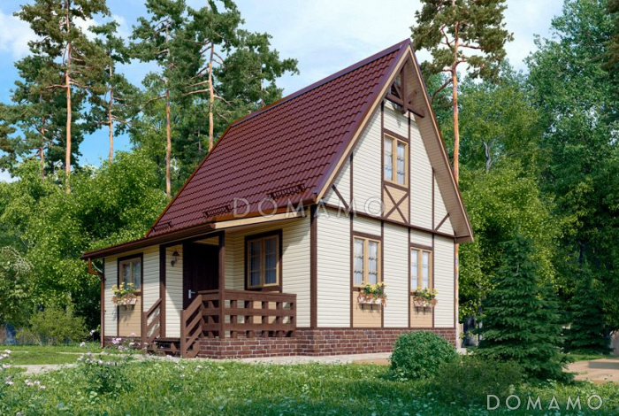 Проект дома 6х6 из клееного бруса Проект дома 6х6 из клееного бруса