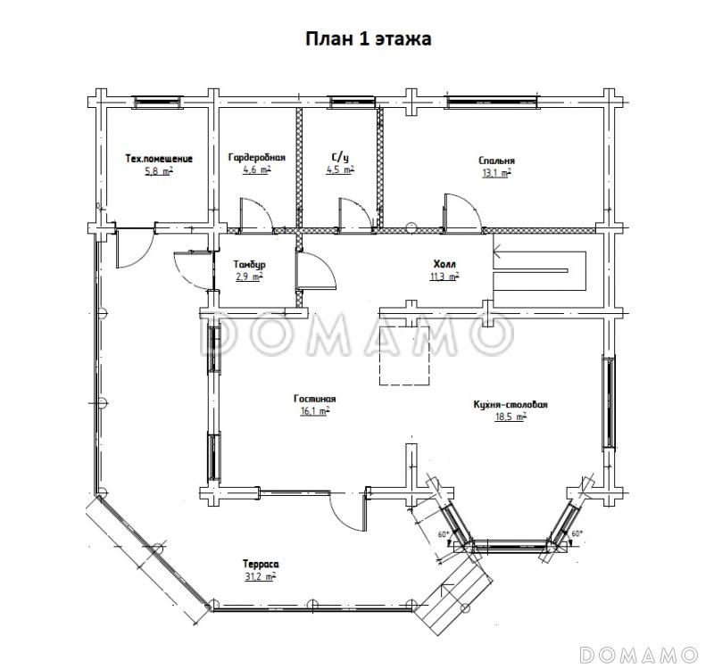 Ладога / План 1 этажа