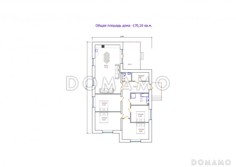 Проект 305 / План 1 этажа