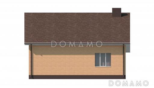 Проект загородного дома с верандой, изолированной кухней, санузлом с окном / Фасад 1