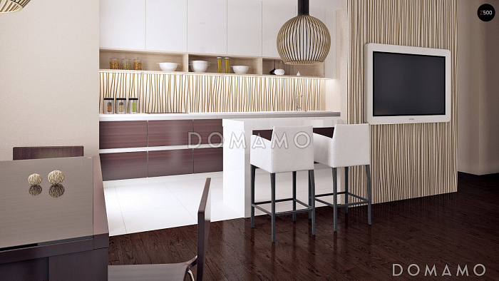 Проект квадратного одноэтажного дома из газобетона с четырьмя комнатами и гаражом для большой семьи Проект квадратного одноэтажного дома из газобетона с четырьмя комнатами и гаражом для большой семьи