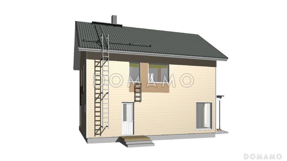 Проект двухэтажного каркасного дома с французским балконам на втором этаже / 3