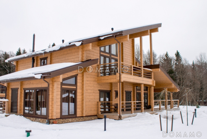 Проект дома из клееного бруса общей площадью более 400 м. кв. Проект дома из клееного бруса общей площадью более 400 м. кв.