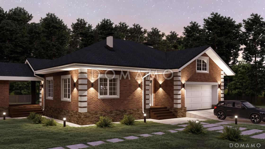 Проект одноэтажного дома с гаражом и отдельно стоящей баней S-257 / 5