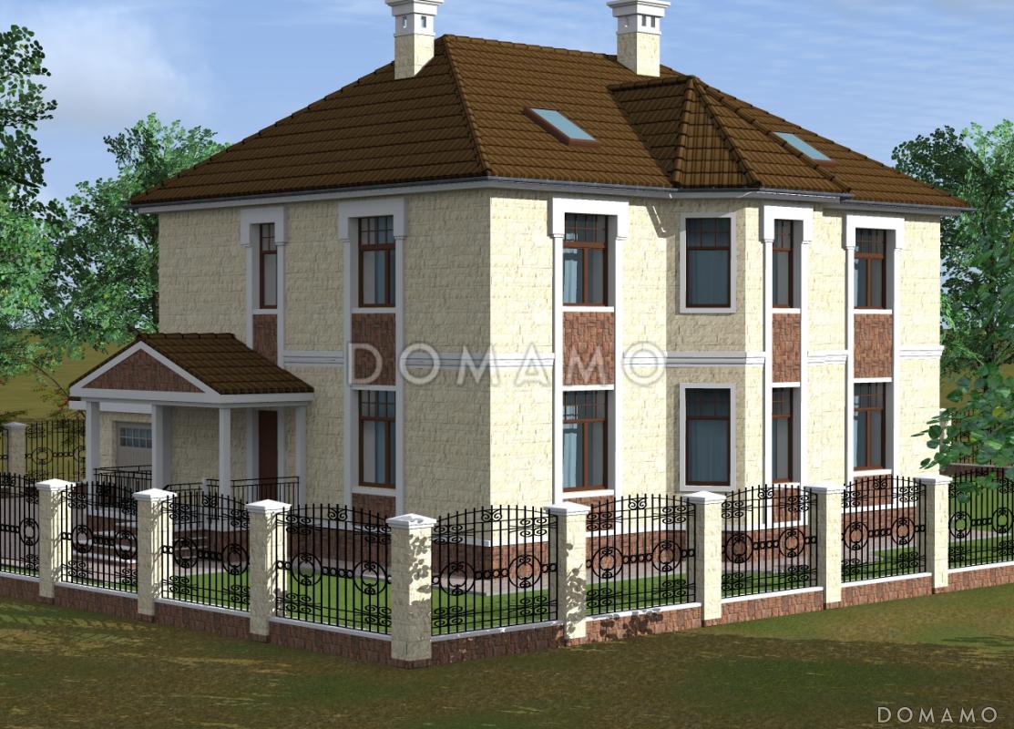 Проект дома из СИП панелей в классическом стиле с гаражом / 4