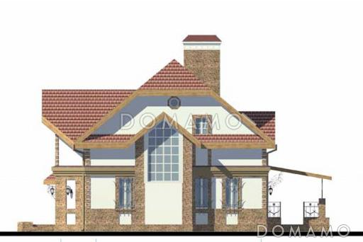 Проект кирпичного дома с многощипцовой крышей / Фасад 2