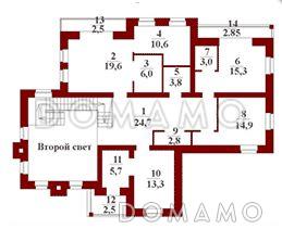 Проект двухэтажного коттеджа с гаражом / План 2 этажа