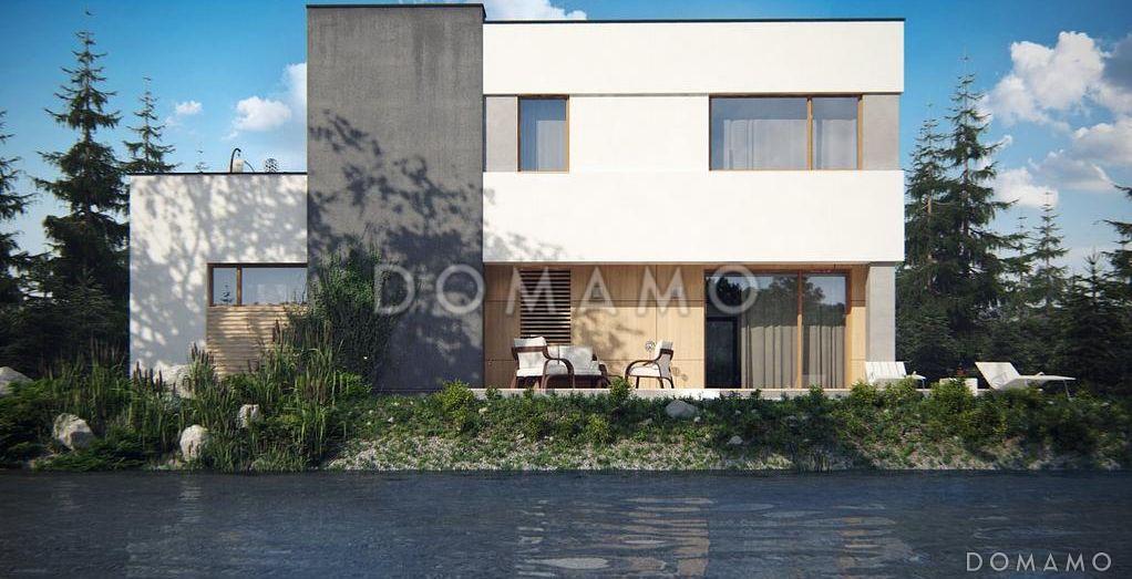 Проект дома с гаражом, кладовой, ванной с угловым окном, террасой на втором этаже / 2