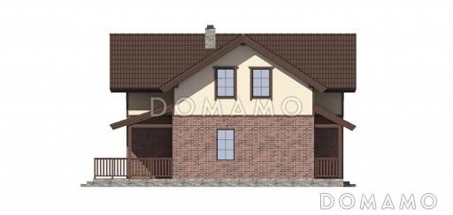Проект дома с просторной гостиной и холлом на втором этаже / Фасад слева
