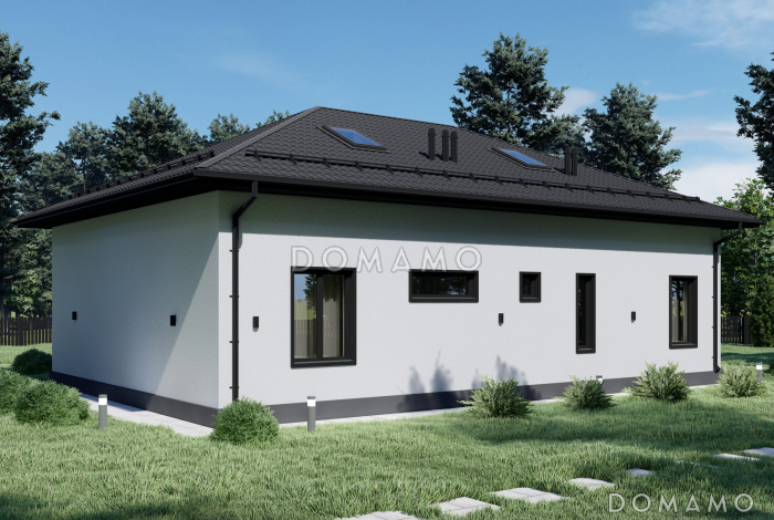 Проект стильного дома с мансардой S-211