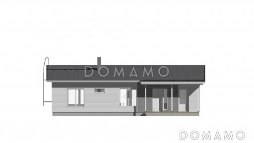 Проект современного каркасного дома с односкатной крышей / Фасад 4