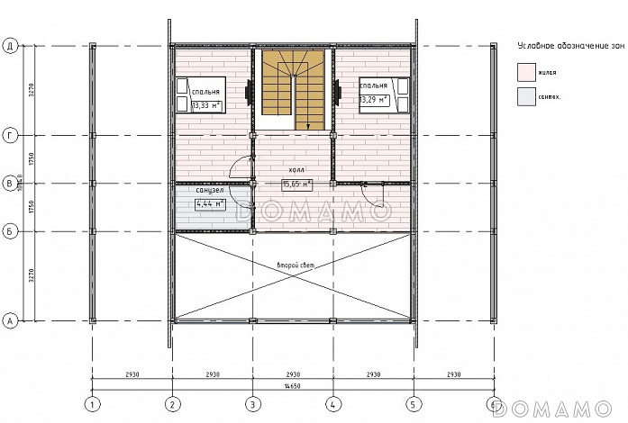 Проект фахверкого дома 224D2 / План 2 этажа