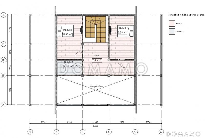 Проект фахверкого дома 224D2 / План 2 этажа