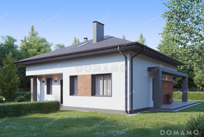 Проект дома с мансардой и террасой в современном стиле Проект дома с мансардой и террасой в современном стиле