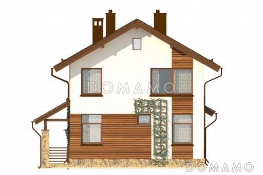 Проект функционального двухэтажного дома с террасой при гостиной / Фасад 3