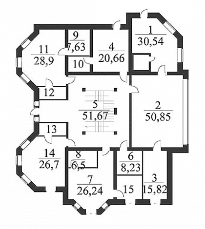 Проект двухэтажного дома из кирпича с комнатой для прислуги / План 2 этажа