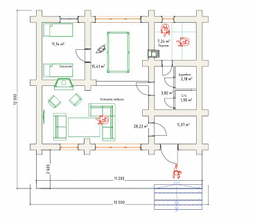 Баня "Ермак" / План 1 этажа