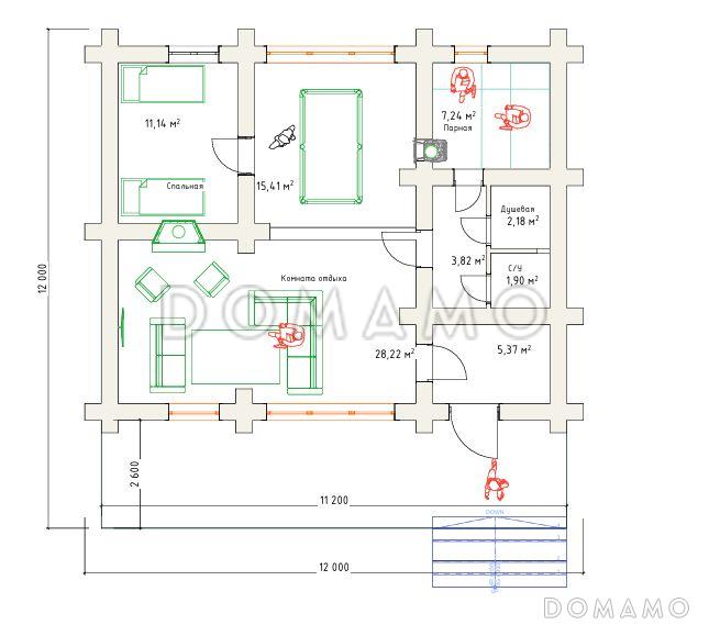 Баня "Ермак" / План 1 этажа