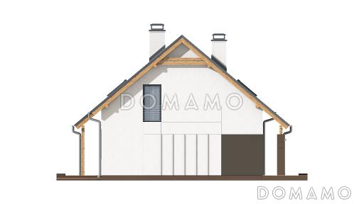 Проект классического мансардного дома из газобетона с кабинетом и большим техническим помещением / Фасад 2
