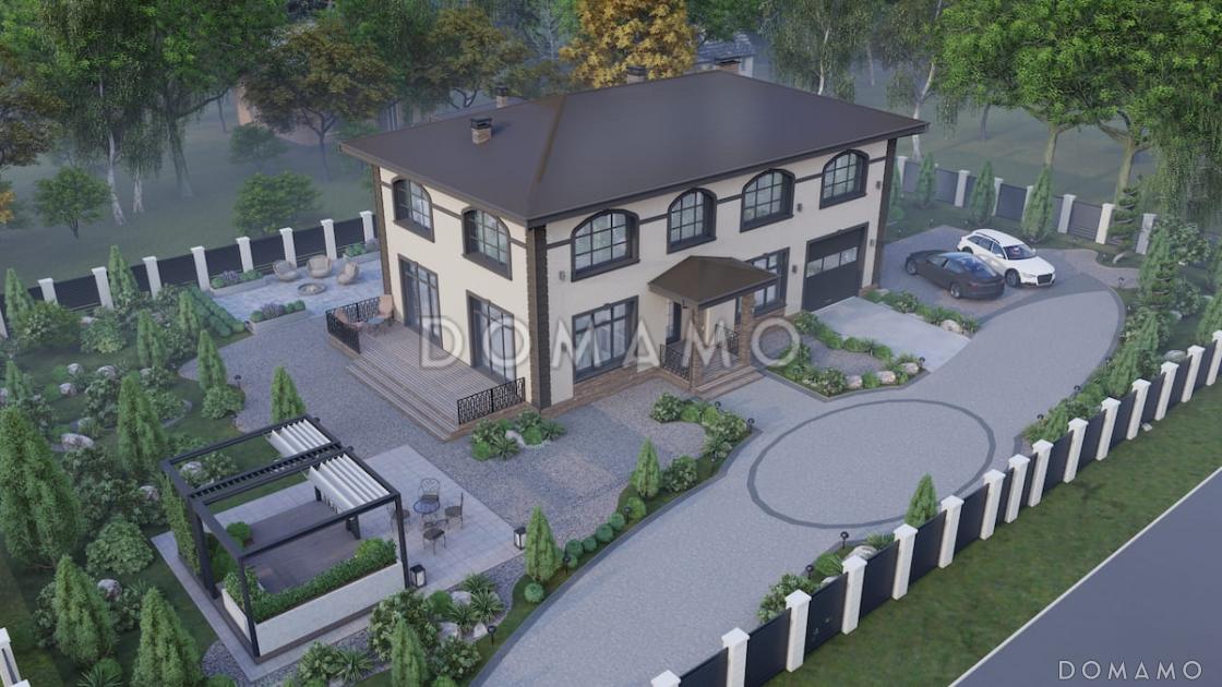 Проект двухэтажного дома из газобетона с 5 спальнями, сауной и гаражом на 1 машину / 7