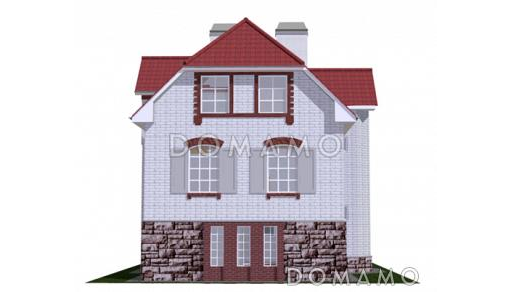 Проект просторного коттеджа с гаражом и сауной / Фасад 2