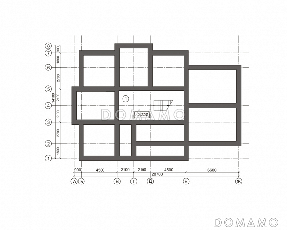 Проект загородного дома с лепниной на фасаде / План цокольного этажа Проект загородного дома с лепниной на фасаде / План цокольного этажа