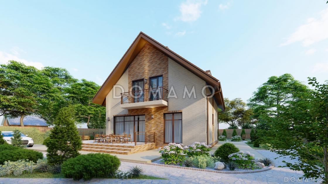 Проект компактного двухэтажного дома с 3 балконами и мансардой / 4