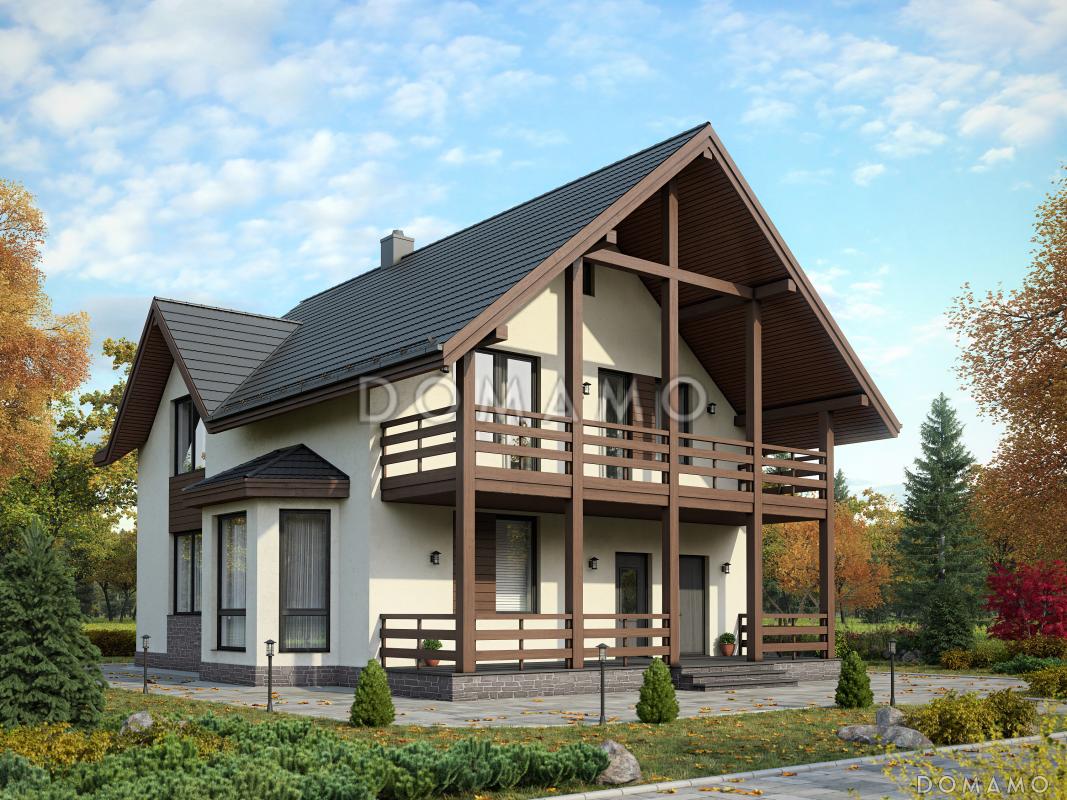 Проект загородного дома из SIP панелей с тремя спальными комнатами на мансардном этаже / 2