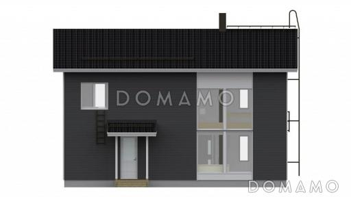 Проект дома с небольшой гардеробной в спальне на втором этаже / Фасад 4