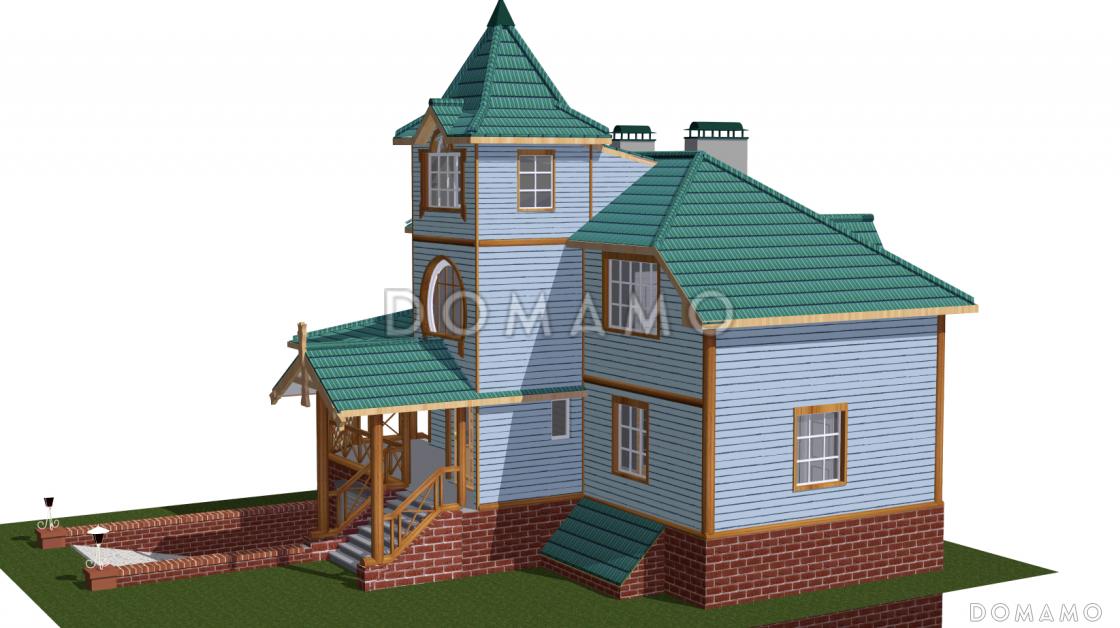 Проект коттеджа с башенкой и гаражом / 5