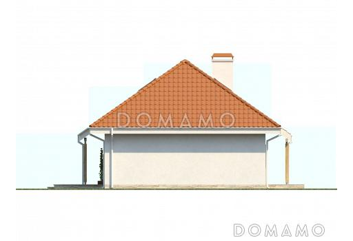 Проект одноэтажного дома из кирпича со свободной планировкой на мансардном этаже / Фасад 4