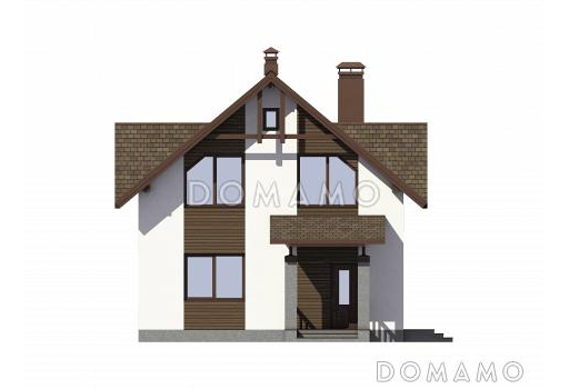 Проект современного экономичного загородного дома из газобетона с элементами финского стиля / Фасад 2