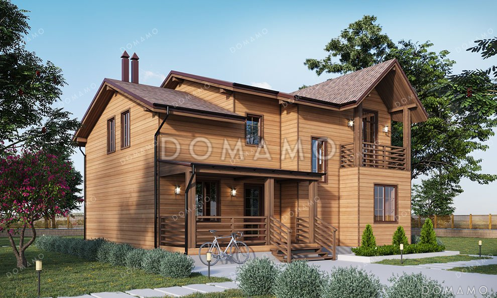 Проект дома с мансардой и верандой / 1