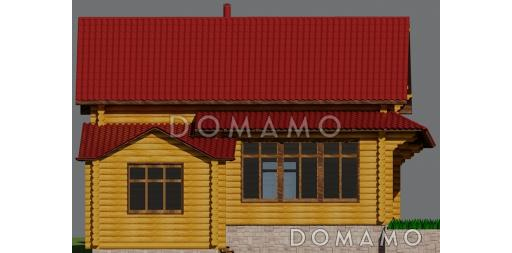 Проект бани с бассейном и жилой комнатой / Фасад 2