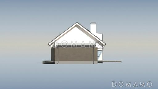 Проект одноэтажного коттеджа из газобетона с мансардным этажом, большой светлой гостиной и пристроенным гаражом / Фасад 4