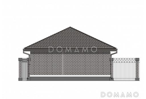 Проект двухместного гаража из газобетона с двумя хозяйственными помещениями / Фасад 3