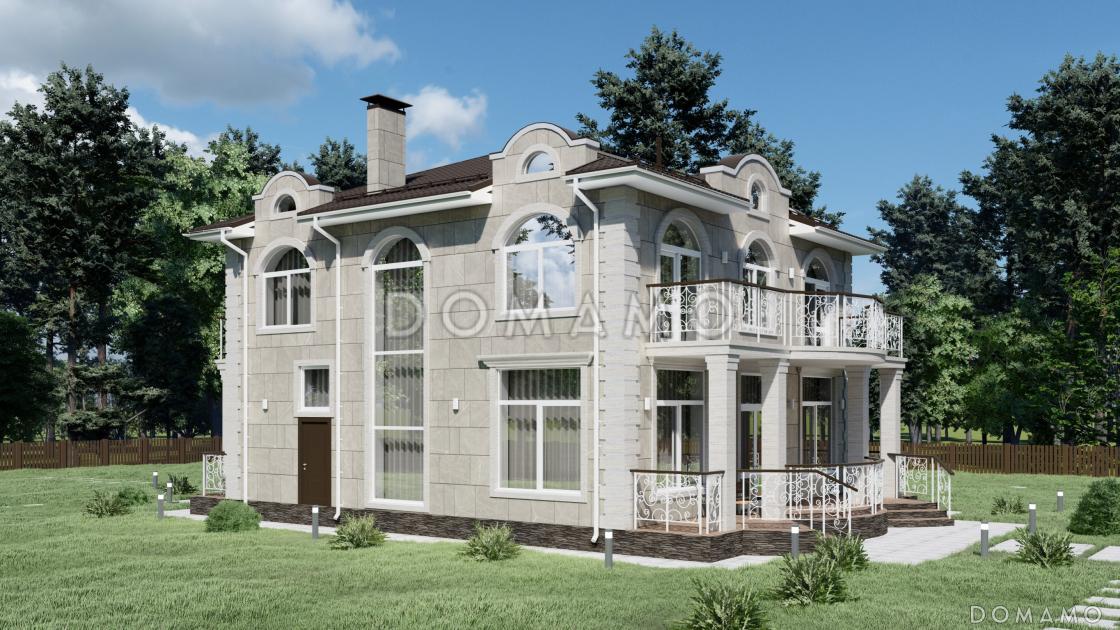 Проект красивого двухэтажного дома с большими балконами S-240 / 3