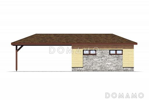 Проект хозблока с навесом для автомобиля / Фасад 4