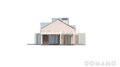Проект одноэтажного дома из газобетона современного дизайна / Фасад 4