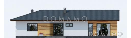 Проект одноэтажного дома с двумя спальными комнатами и небольшой сауной / Фасад 3