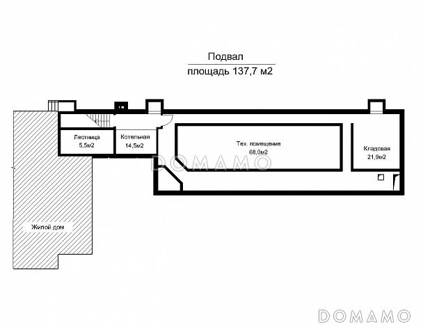 Проект пристроенного бассейна круглогодичного использования / План цокольного этажа