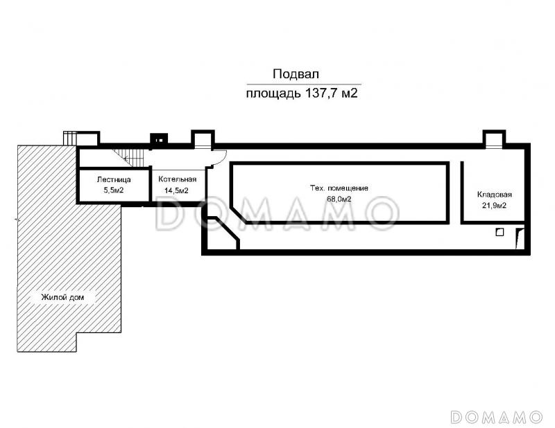 Проект пристроенного бассейна круглогодичного использования / План цокольного этажа