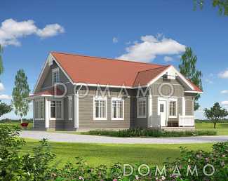 Проект дома с деревянной отделкой фасадов