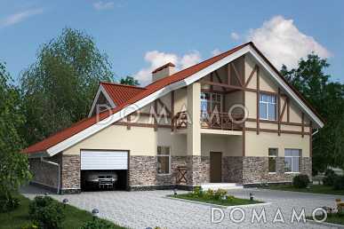 Проект дома из пеноблоков с двухскатной крышей