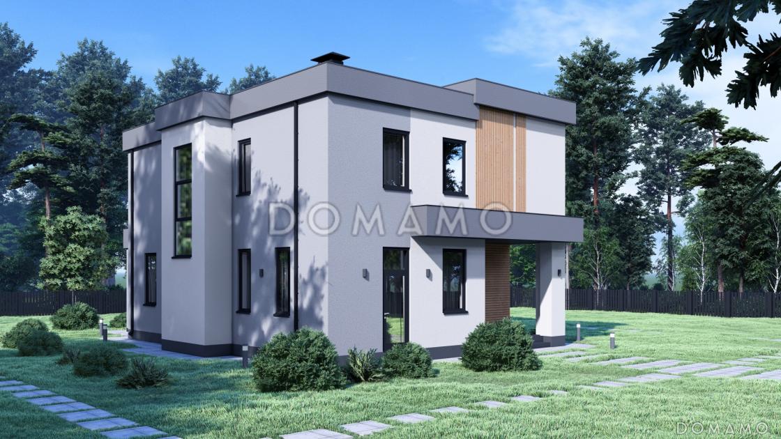 Проект дома в стиле Хай-тек с эксплуатируемой кровлей S-182 / 2