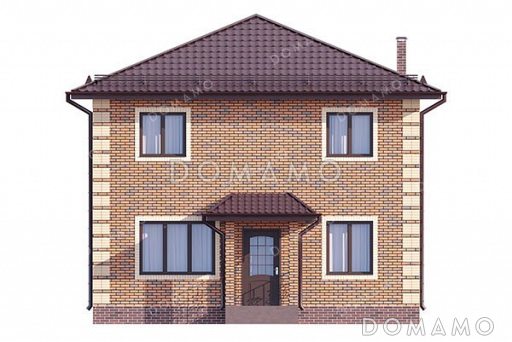 Проект двухэтажного дома с большой гостиной и столовой / Фасад 1