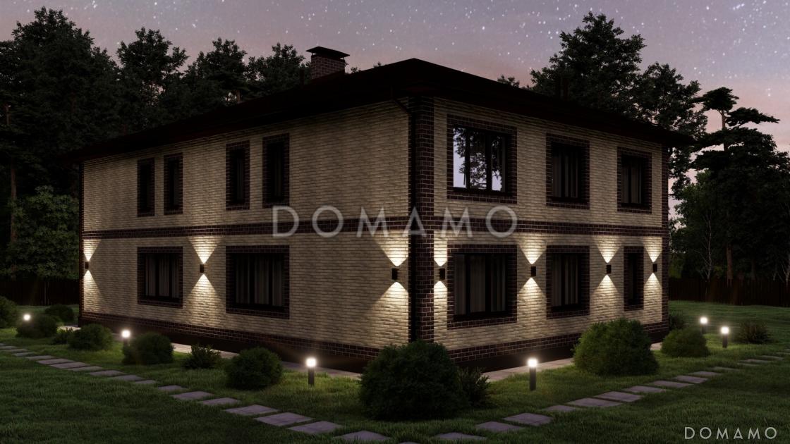 Проект эргономичного дуплекса с 8 спальнями на две семьи S-318 / 6