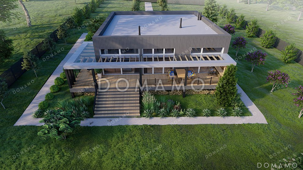 Проект одноэтажного дома с большой террасой / 5