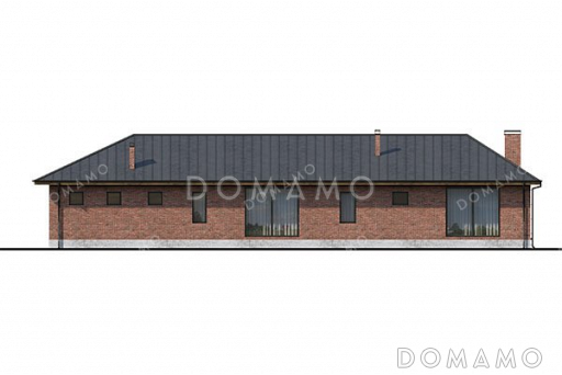 Проект одноэтажного дома с сауной и террасой / Фасад 1